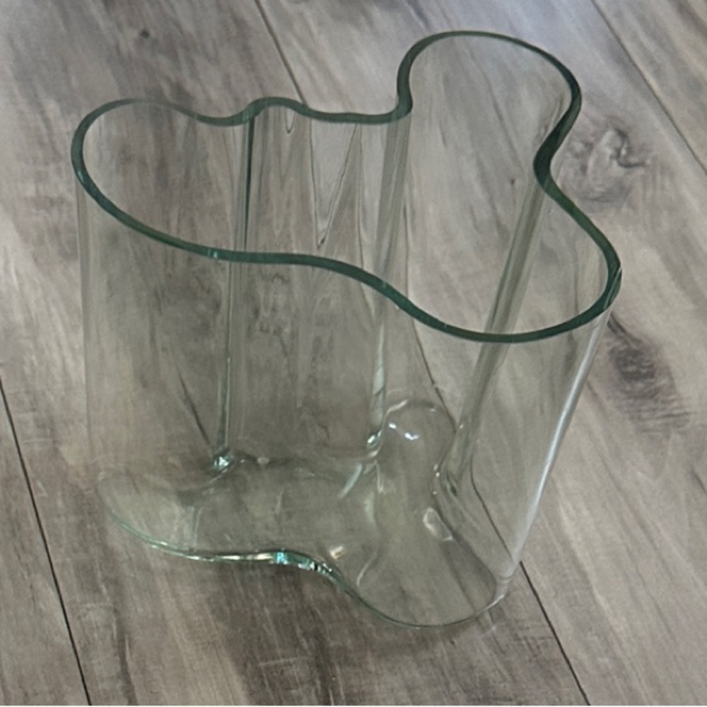 Clear Organic Glass Vase - Modern Home Accent